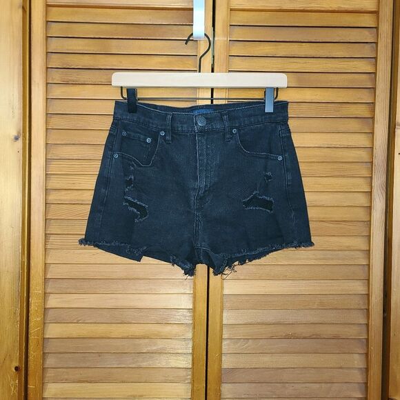 Aeropostale Black Cheeky Denim Shorts Size 8 - Picture 7 of 8